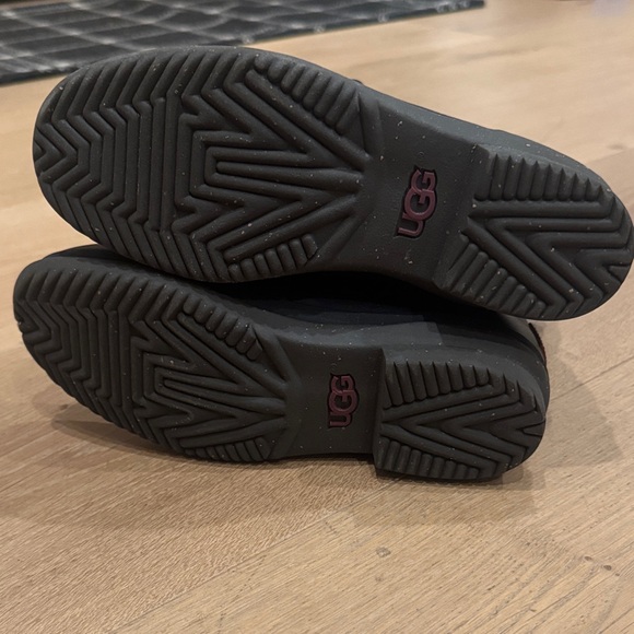 UGG Black Leather Lace-Up Boots - Picture 5 of 5